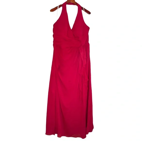 white christmas dresses Ever-Pretty Chiffon Bowknot Short Sleeves High Front Slit Formal Dress, Burgundy, 18 main image 1
